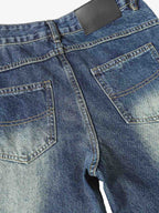 Washed Distressed Deconstructed Pleated Scimitar Jorts
