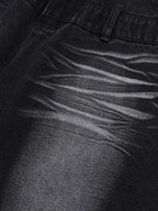Theprecipice Old Washed Double Waistband Design Denim Jorts