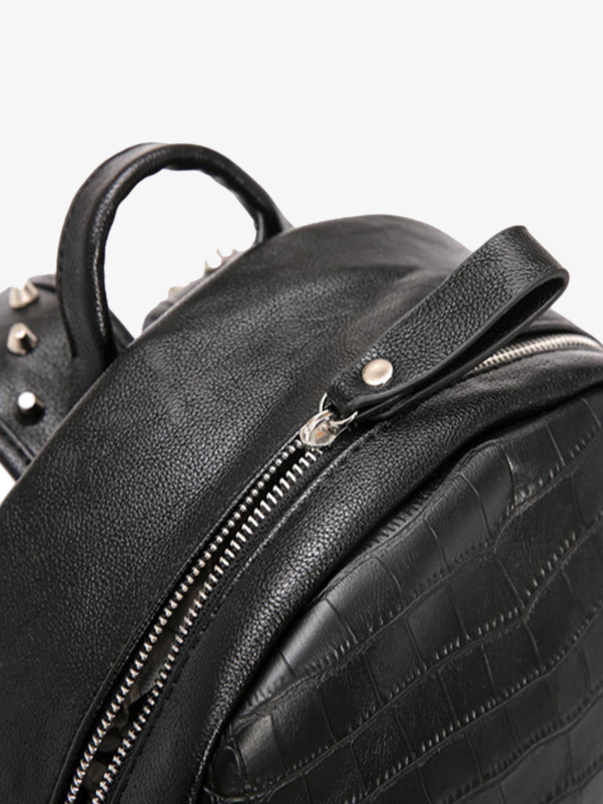 Rivet Crocodile-Print Backpack - 2464