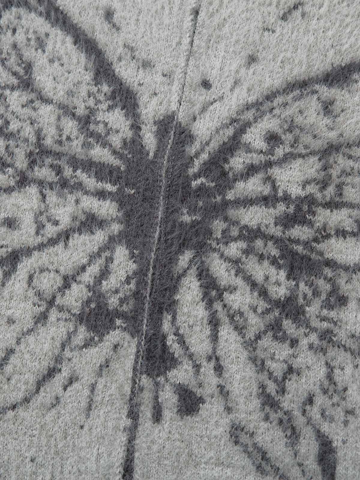 Theprecipice Butterfly Jacquard  Knit Mock Neck Sweater