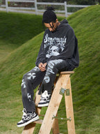 Theprecipice Heavy Washed Jesus Graphic Hoodie - 1973