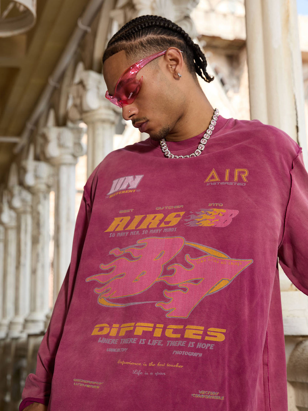Theprecipice Washed Edge Long Sleeve T-Shirt