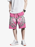 Theprecipice Skull Hand Print Hip-hop Shorts