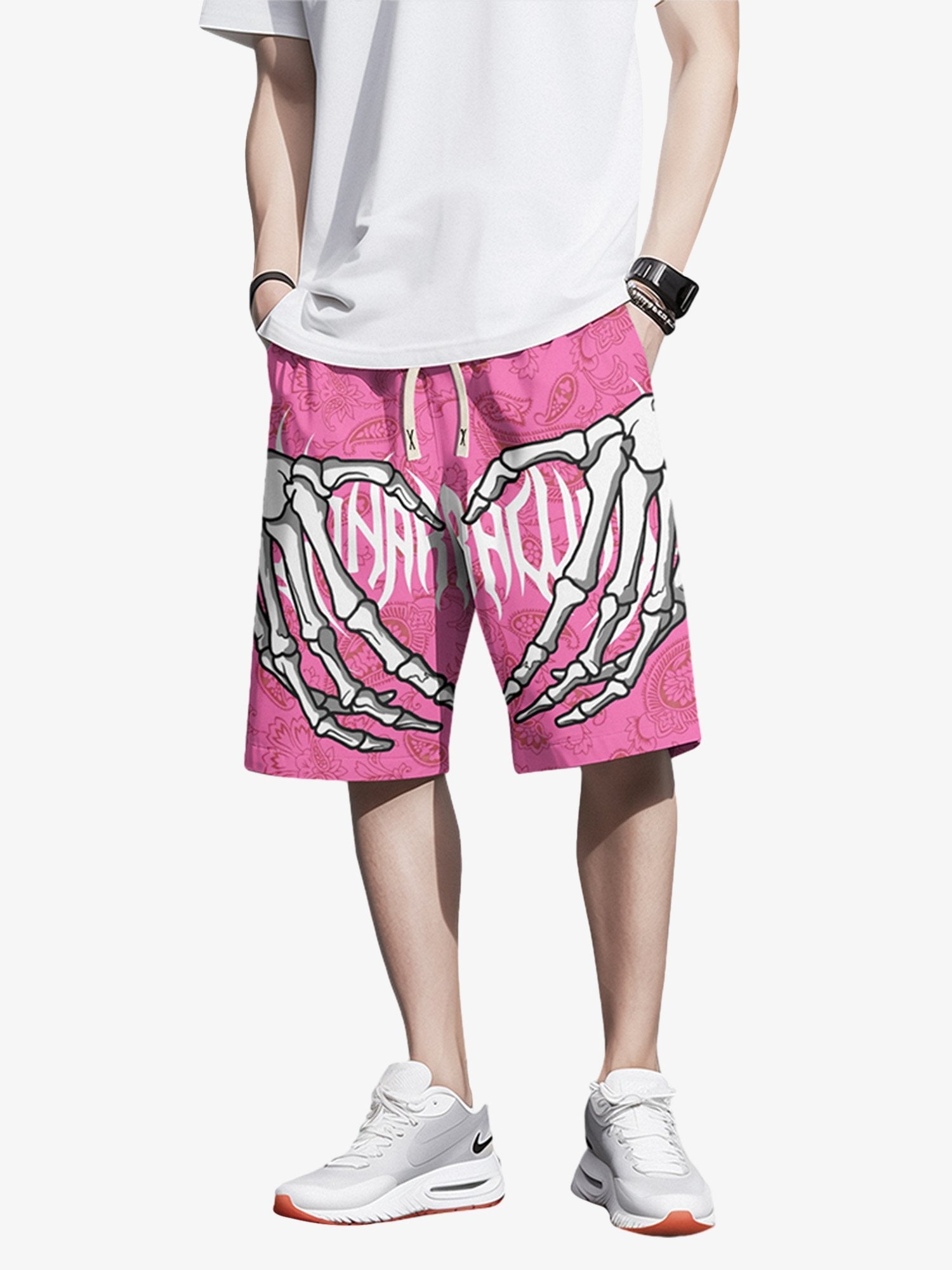 Theprecipice Skull Hand Print Hip-hop Shorts