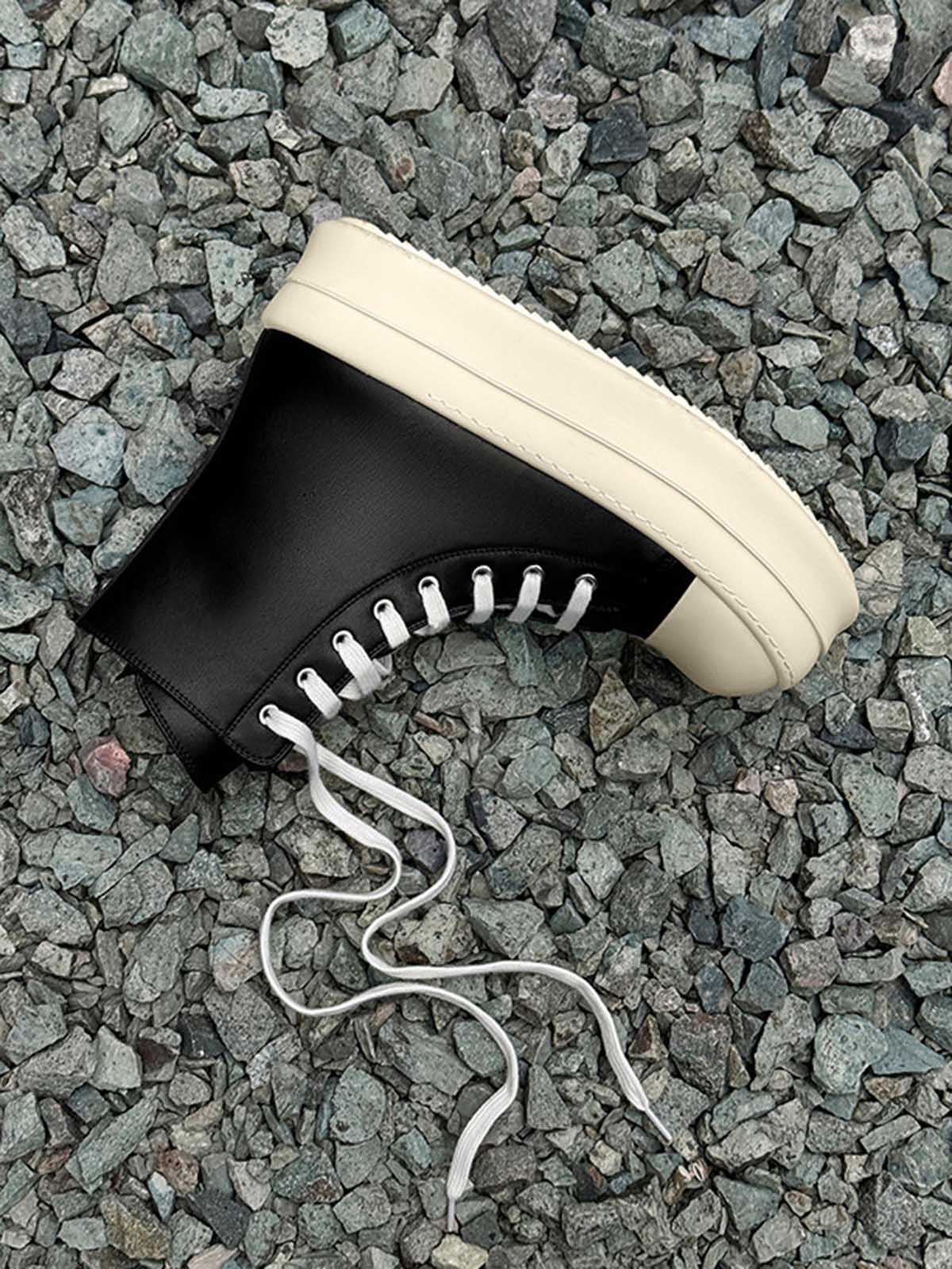 Rubber Sole High-Top Side Zipper Platform Sneakers - 2273