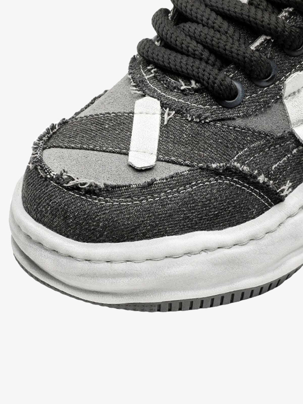 Distressed Deconstructed Split Whisker Platform Sneakers - 2602