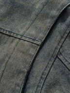 Theprecipice High Street Hip-hop Distressed Washed Denim Jacket - 2242