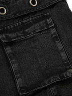 Grommet Design Multi-Pocket Cargo Jeans