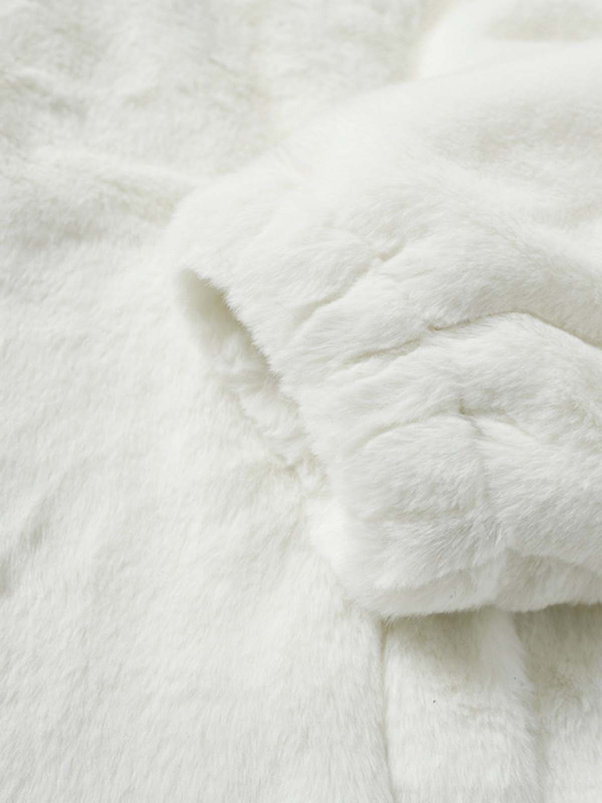 Theprecipice Hip-hop Letter Stand Collar Fur Jacket - 1908