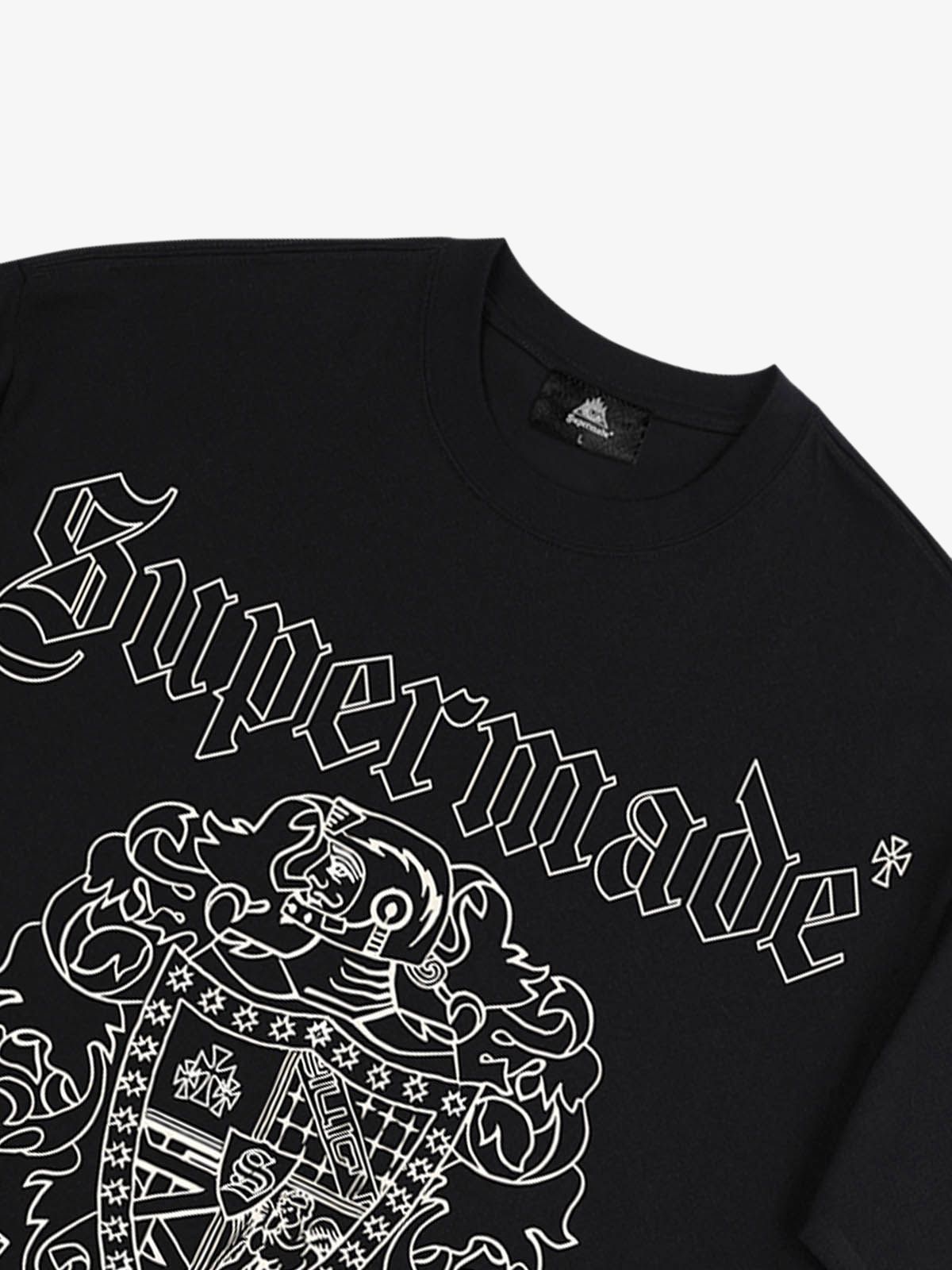 Original Gothic Letter Family Shield Badge Print T-Shirt