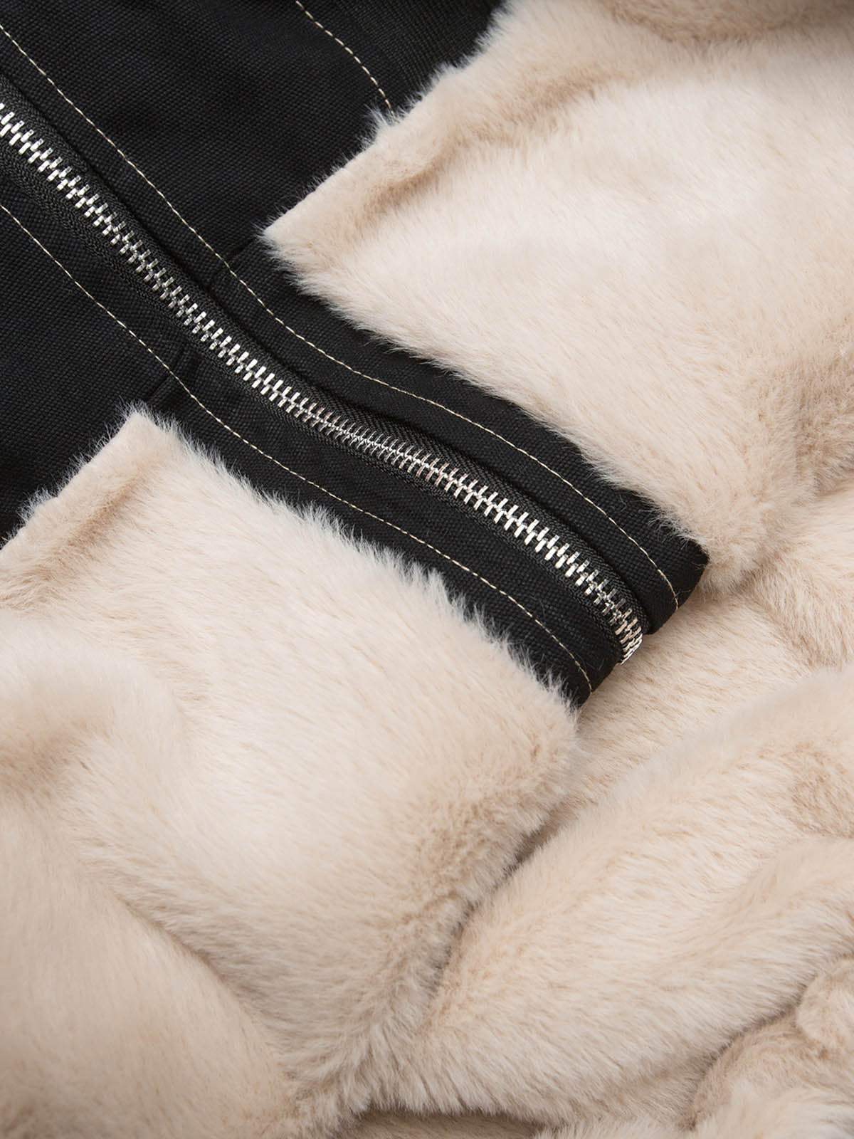 Faux Fur Lined Zip Up Winter Hooded Bomber Jacket - 2560