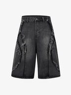 Theprecipice High Street Washed Distressed Denim Shorts - 2100