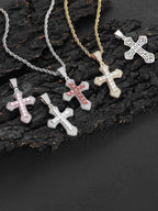 Theprecipice Corss Full Diamond Necklace-1514