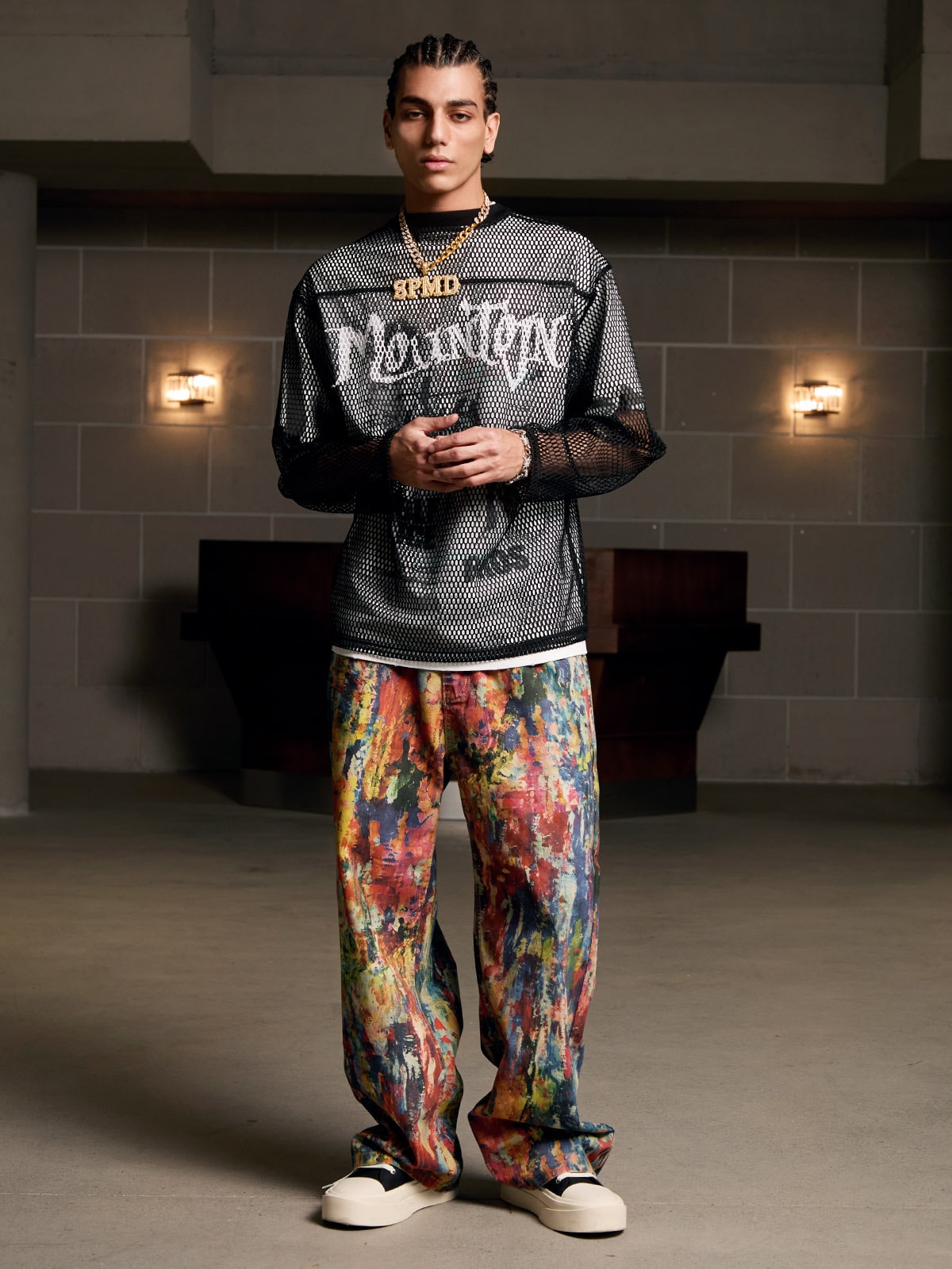 Street Oil Painting Color Straight Jeans - 2348