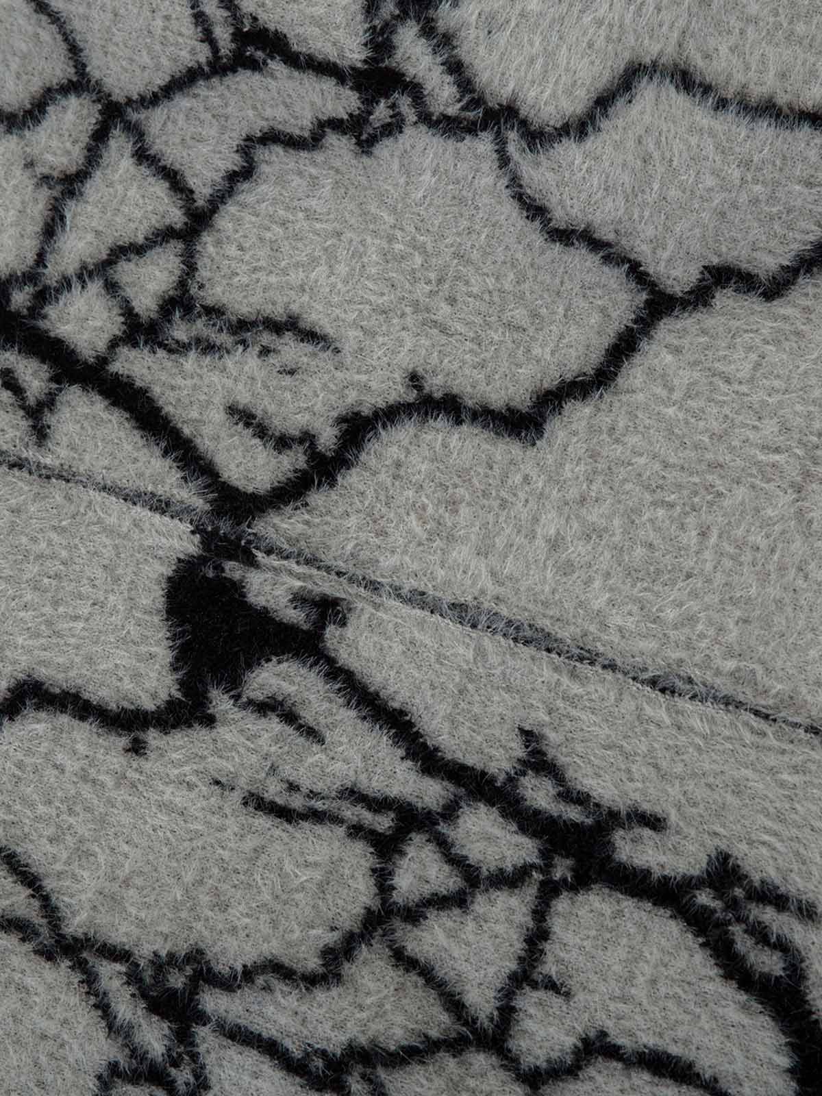 Theprecipice Lightning Graphic Imitation Mink Fur Zip Up Sweater