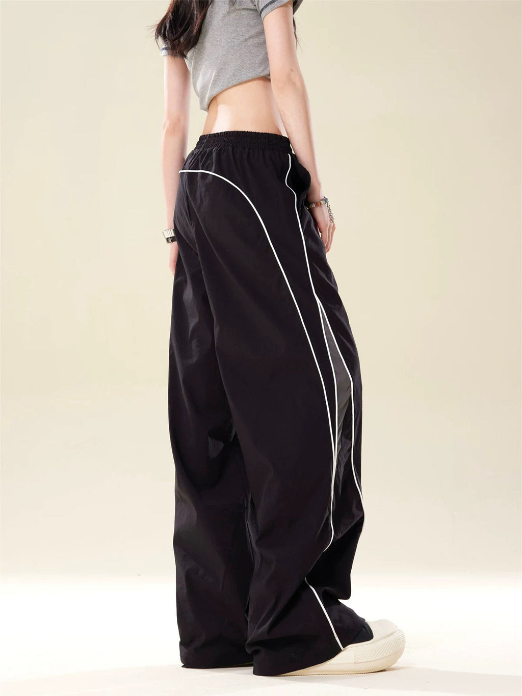 Theprecipice Retro Color Matching Casual Pants