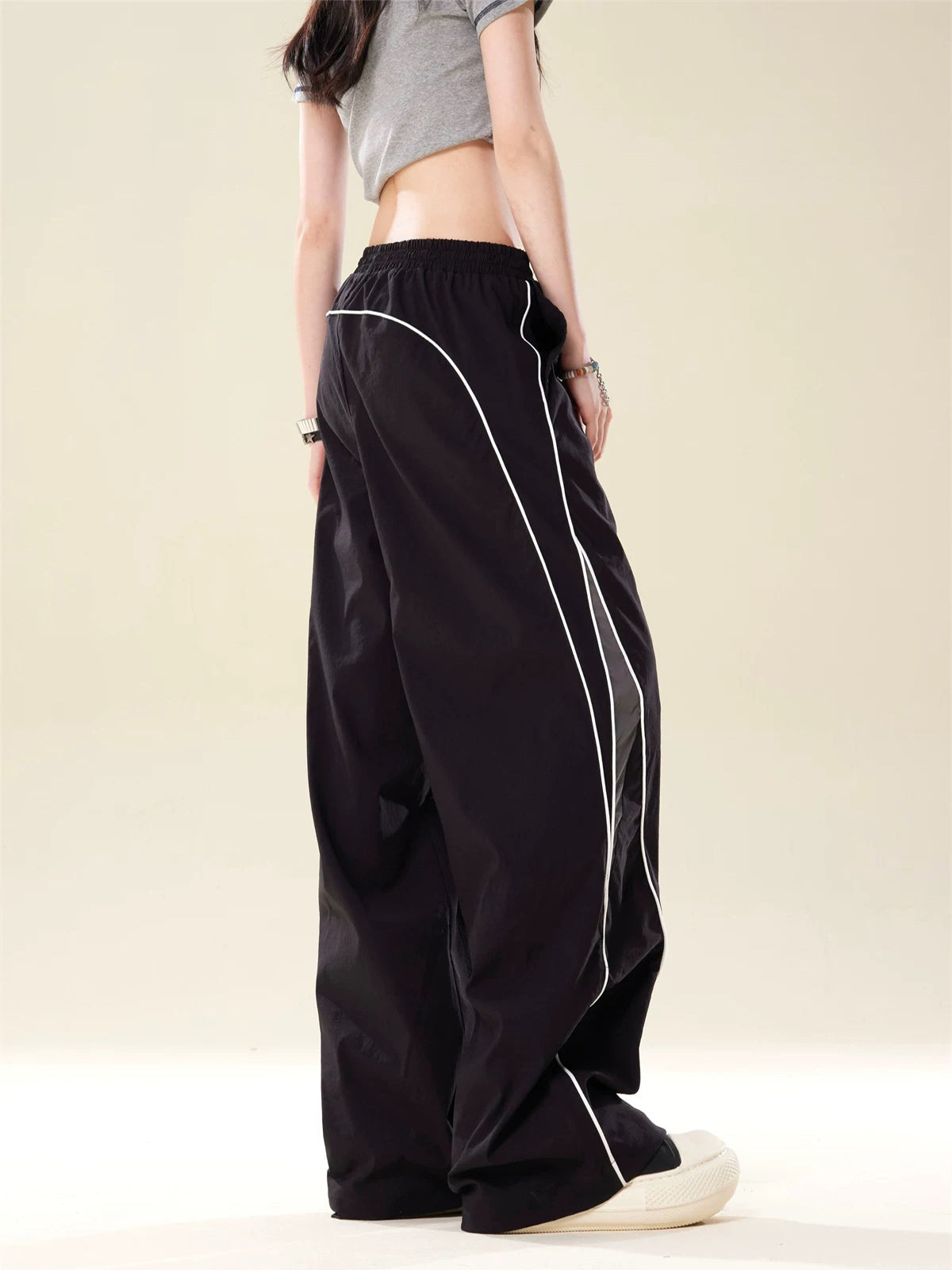 Theprecipice Retro Color Matching Casual Pants