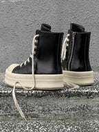 Rubber Sole High-Top Side Zipper Platform Sneakers - 2273