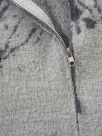 Theprecipice Butterfly Jacquard  Knit Mock Neck Sweater
