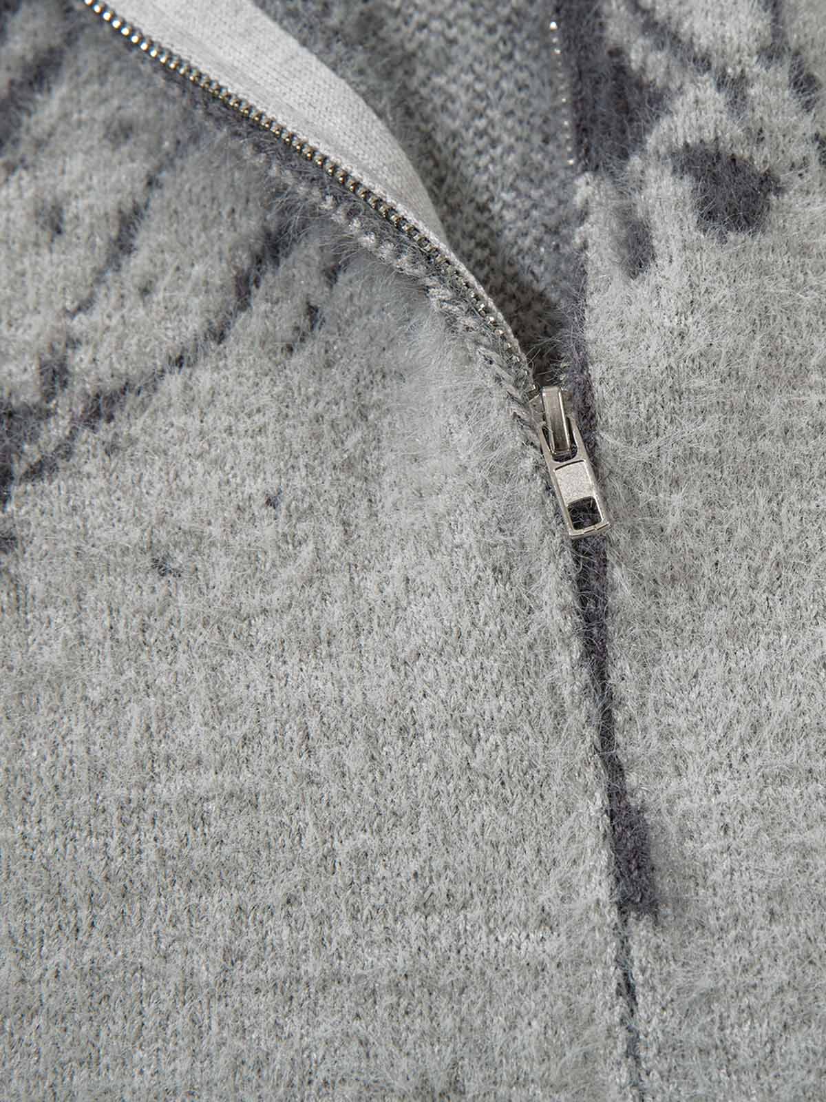 Theprecipice Butterfly Jacquard  Knit Mock Neck Sweater