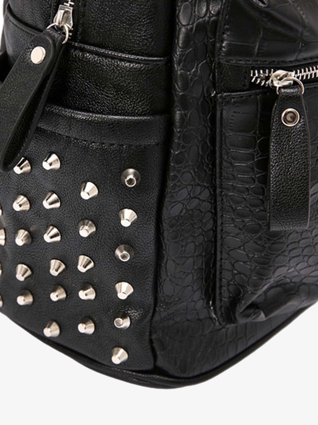 Rivet Crocodile-Print Backpack - 2464