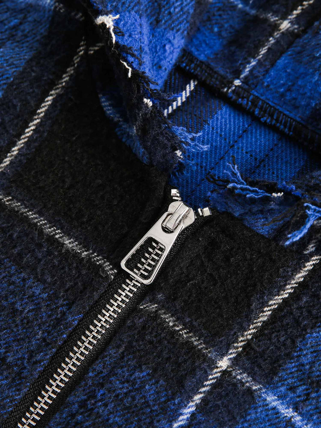 Theprecipice Plaid Brushed Cardigan Hooded Shirt
