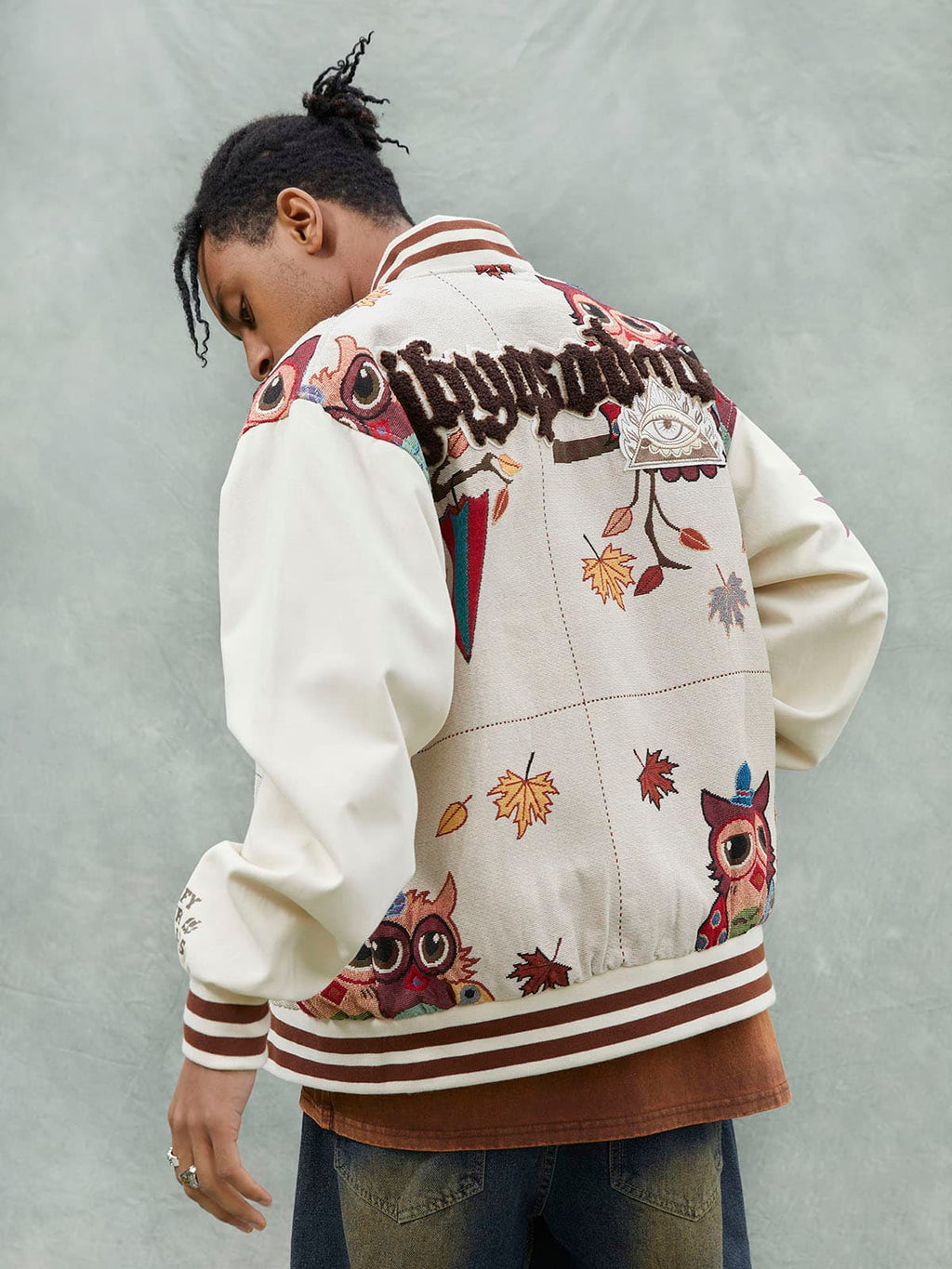 Theprecipice Owl Patch Embroidered Baseball Jersey - 2472