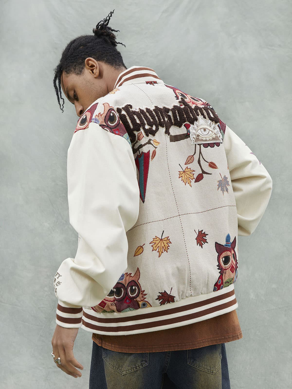 Theprecipice Owl Patch Embroidered Baseball Jersey - 2472