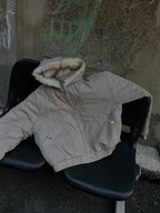Spliced Fur Hooded Quilted Jacket - 2285