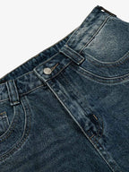 Washed Studded Denim Jorts