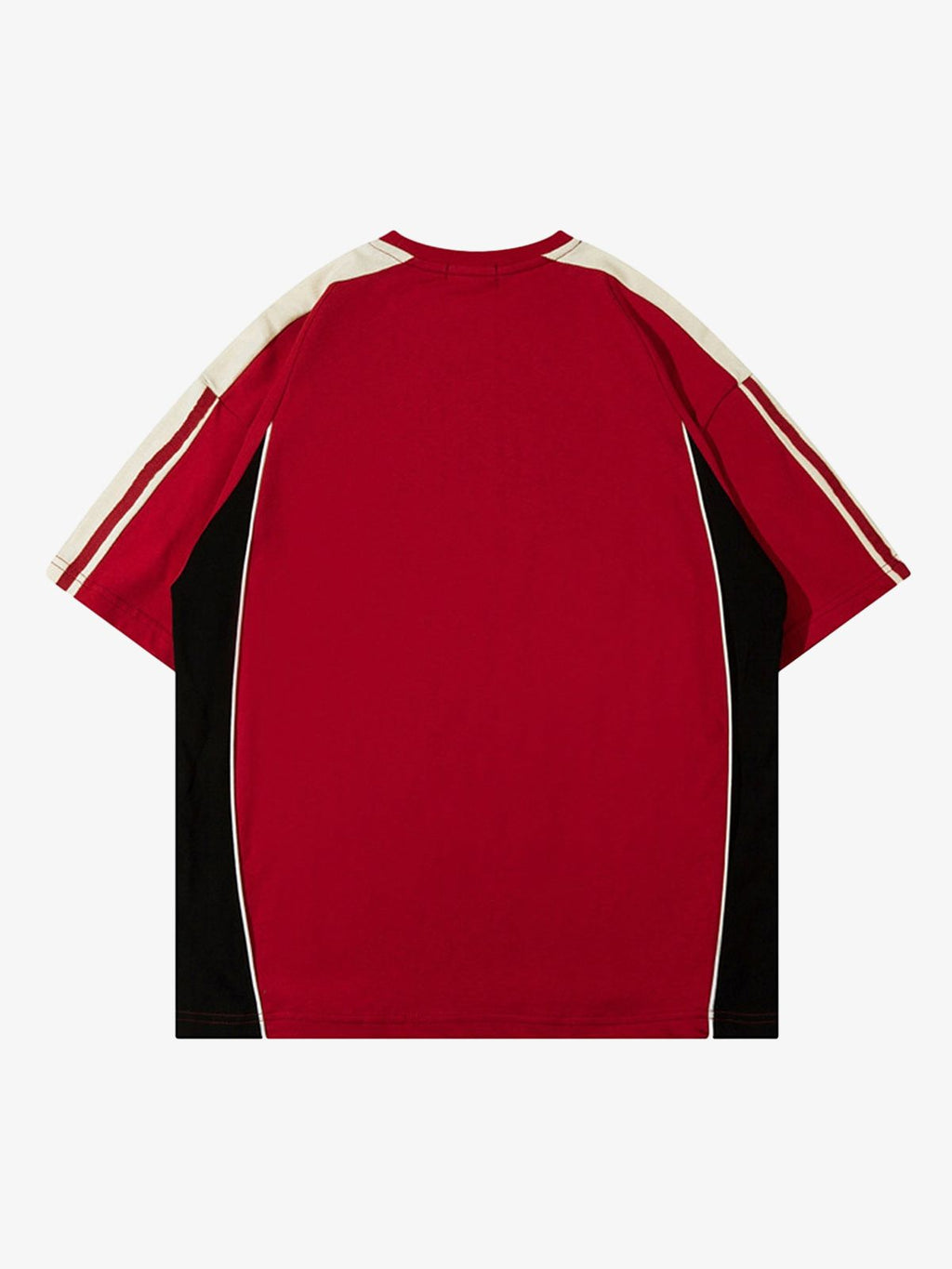 Color-Blocked Strip Racing T-shirt - 2076