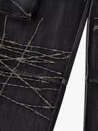 Theprecipice High Street Embroidery Hip-Hop Jeans - 2122