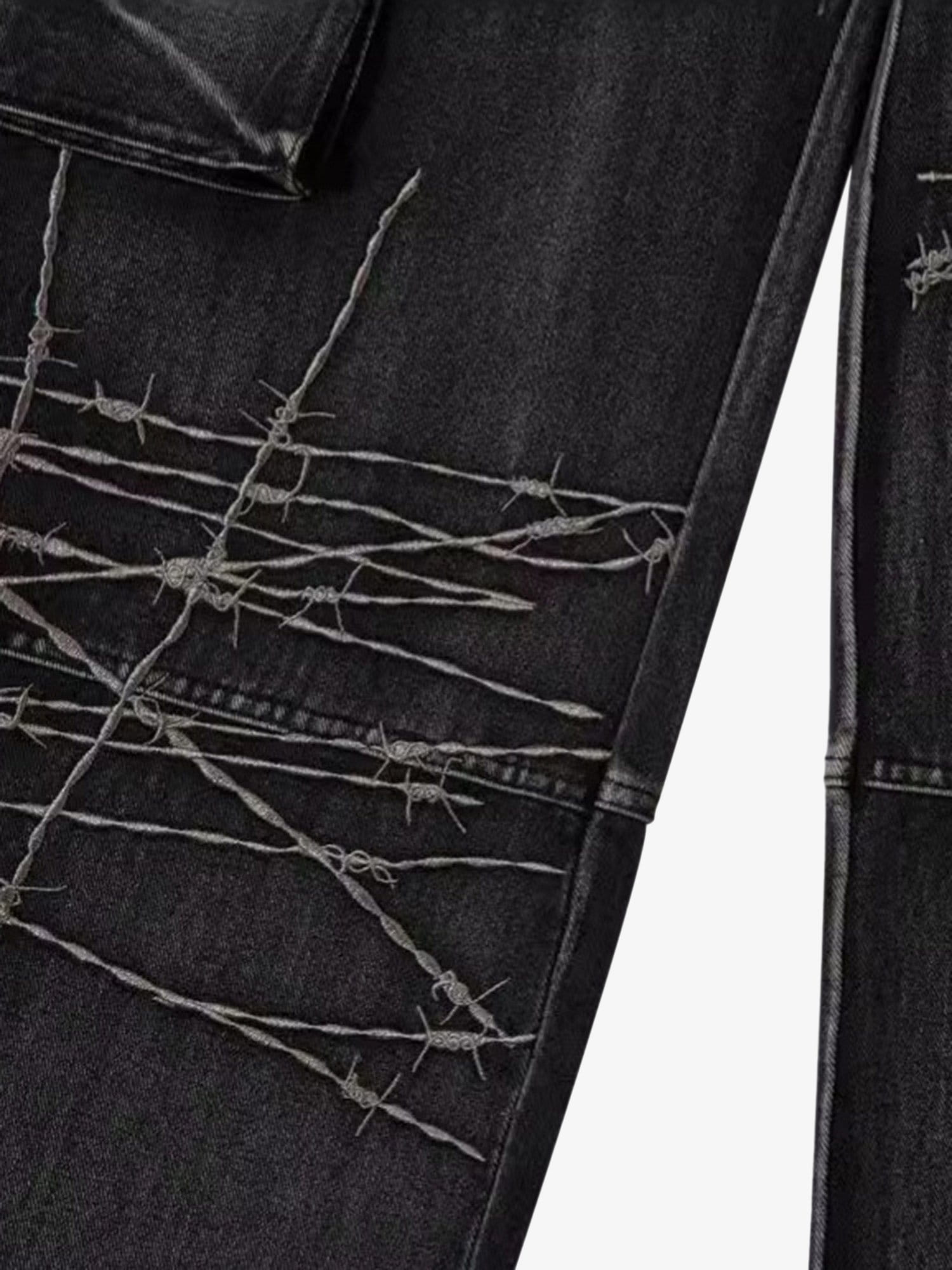 Theprecipice High Street Embroidery Hip-Hop Jeans - 2122