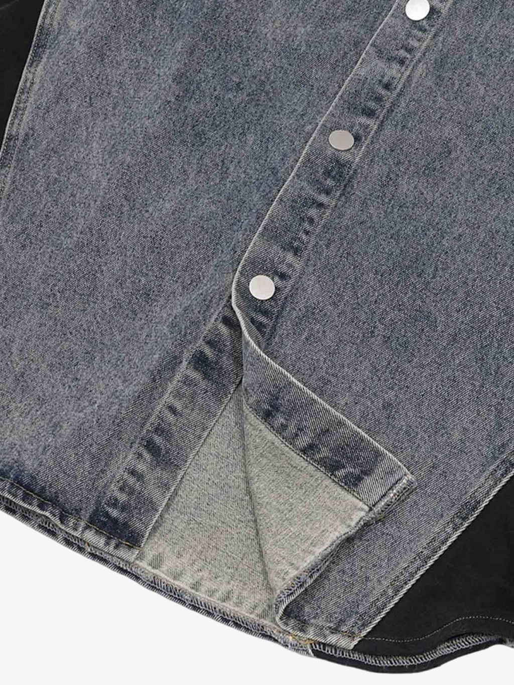 Deconstructed Patchwork Short-Sleeve Cropped Denim Set