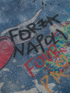 Tie-Dye Denim Graffiti Polo T-Shirt