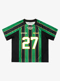 Original Retro Striped Spliced Sports Jersey T-Shirt - 2422