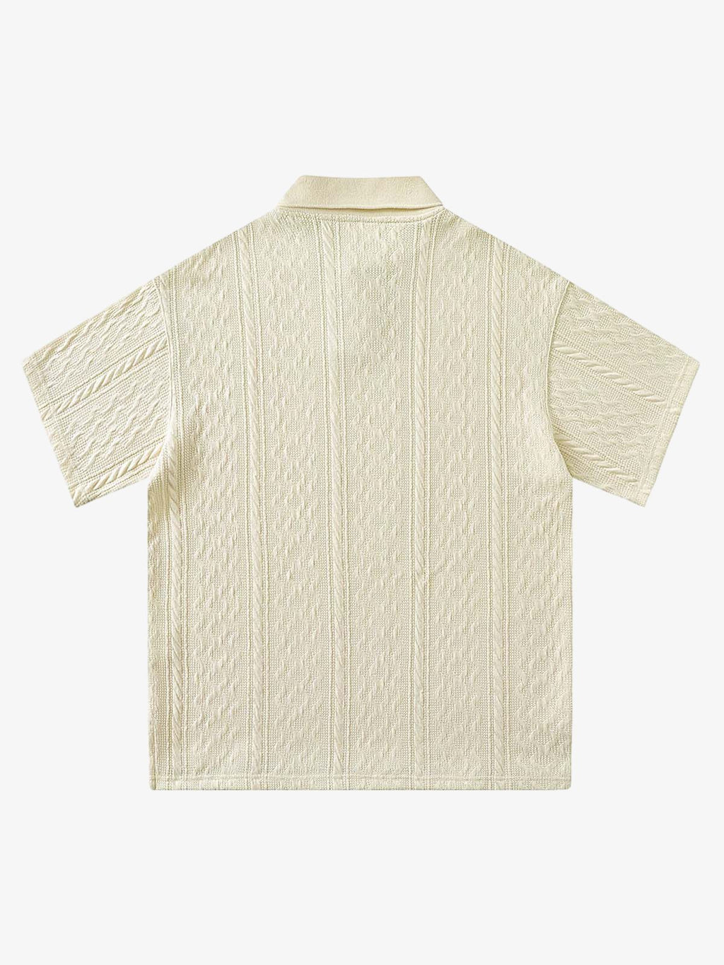 Vintage Print Lapel Short Sleeve Polo Shirt