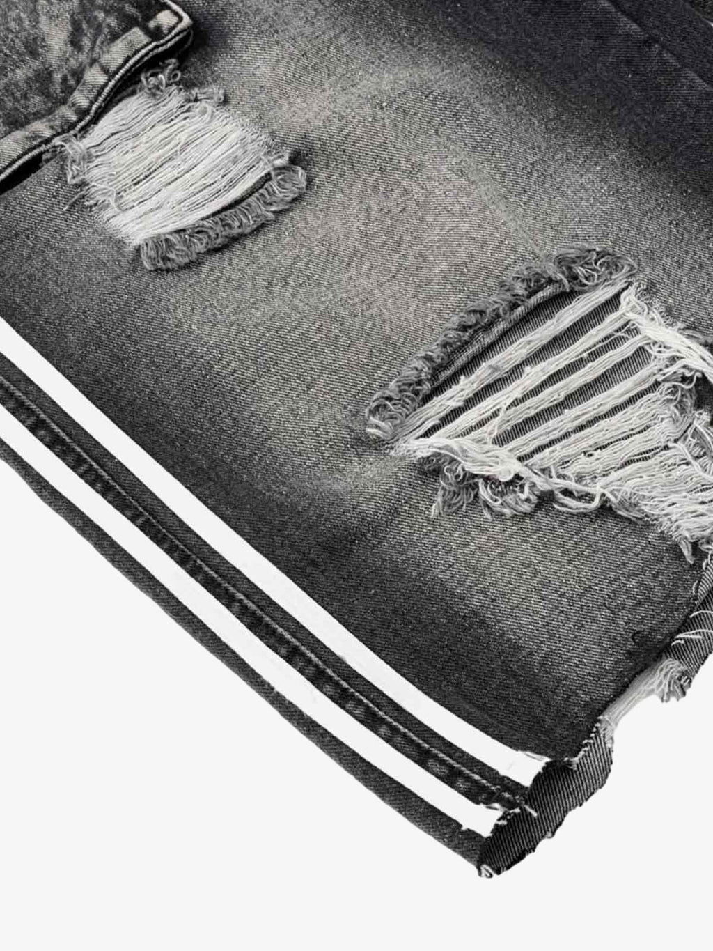 Distressed Cargo Denim Shorts - 2378