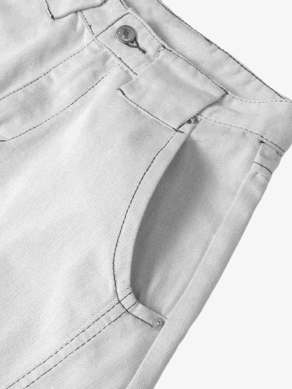 Deconstructed Split Contrast Stitching Scimitar Jorts