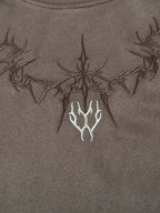 Suede Thorn Embroidered Vest