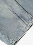 Washed Distressed Deconstructed Split Denim Shorts