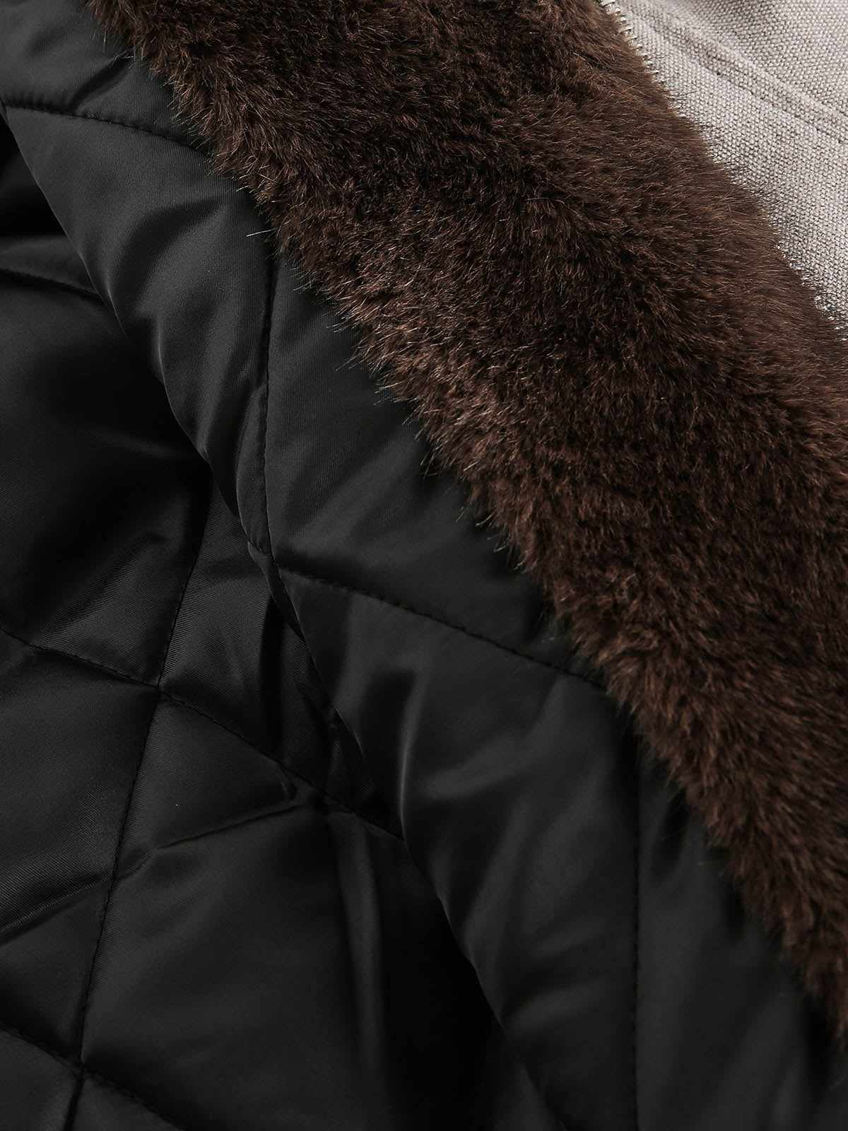 Theprecipice Fur Hooded Zip Up Quilted Jacket - 2510