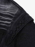Distressed Washed Workwear Denim Shirt And Jorts Set