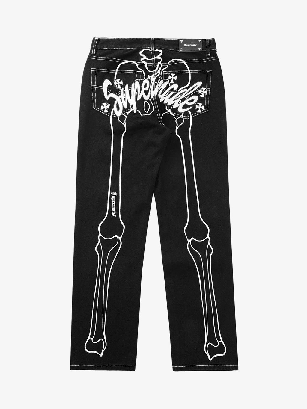 Theprecipice Hip Hop Bones Embroidered Jeans - 1859