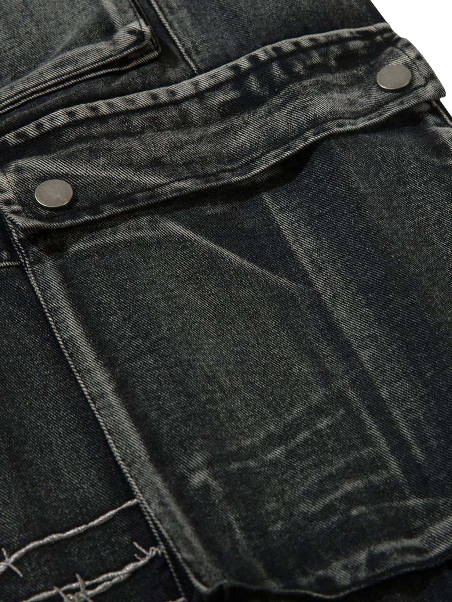 Theprecipice High Street Embroidery Hip-Hop Jeans - 2122