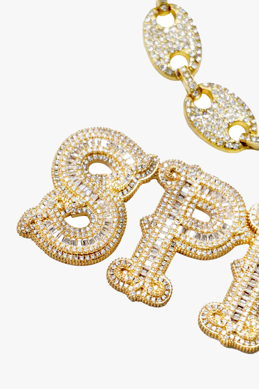 Theprecipice Hip-hop Diamond Letter Necklace - 2229