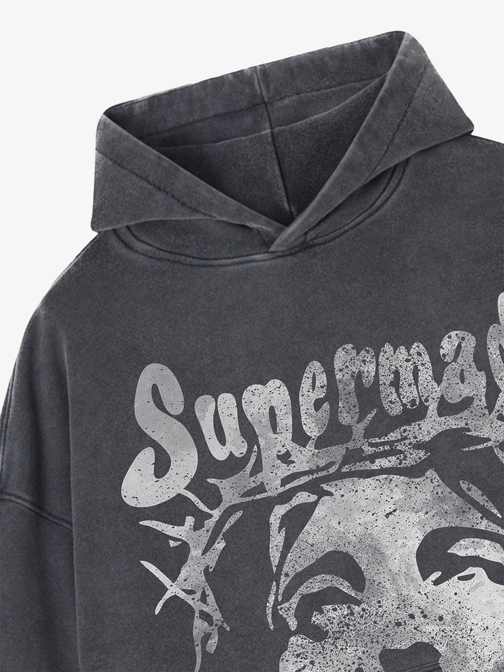 Theprecipice Heavy Washed Jesus Graphic Hoodie - 1973