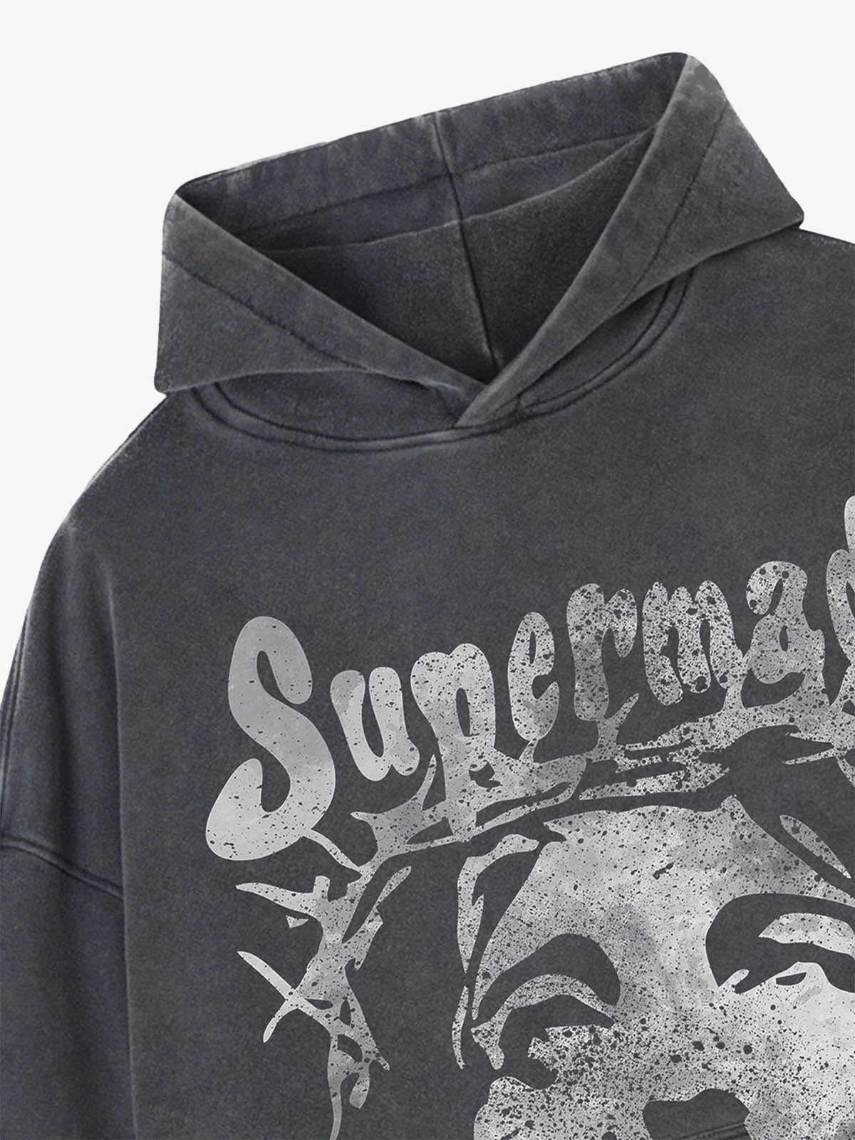 Theprecipice Heavy Washed Jesus Graphic Hoodie - 1973