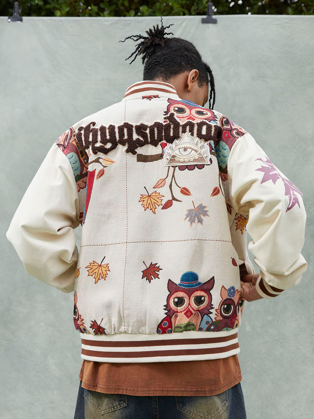 Theprecipice Owl Patch Embroidered Baseball Jersey - 2472