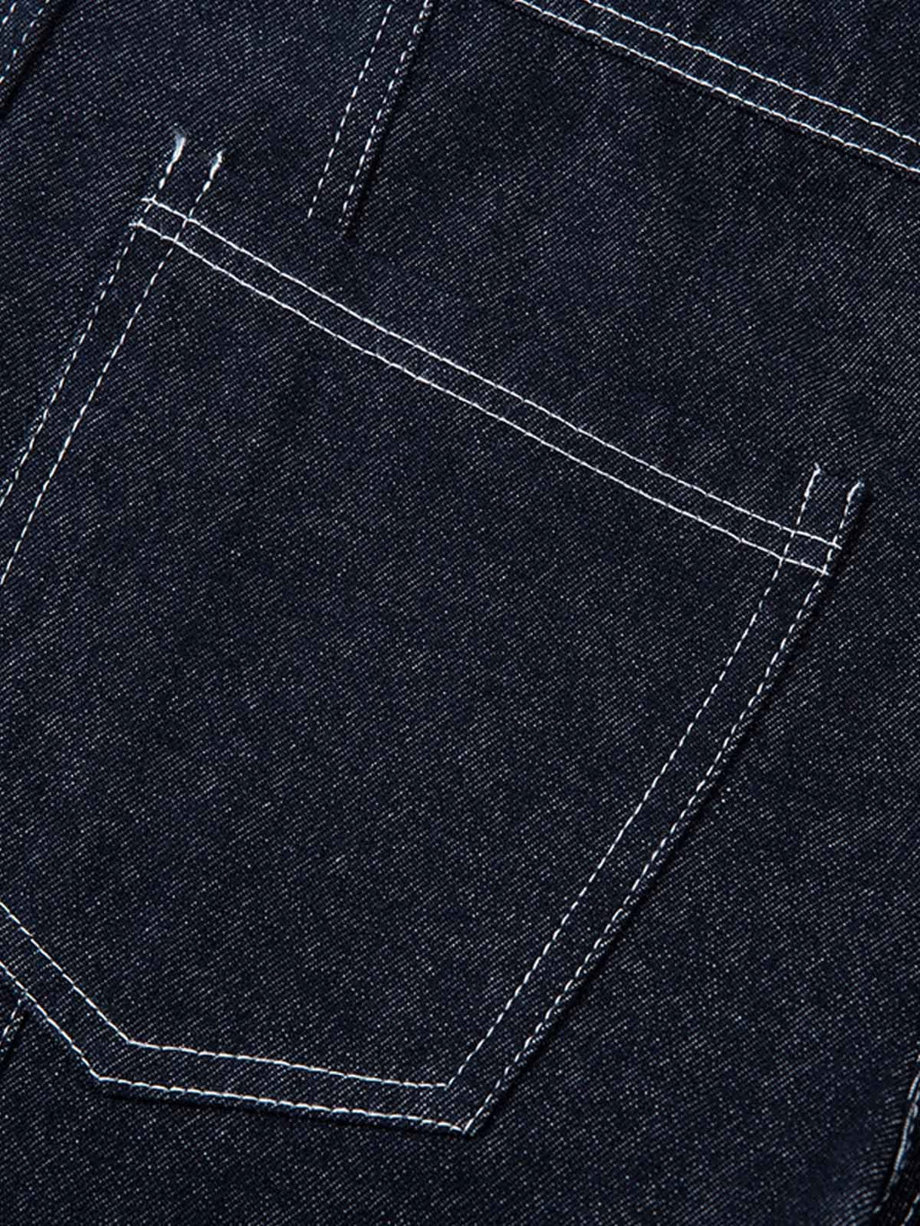 Deconstructed Contrast Stitching Barrel Jeans - 2326